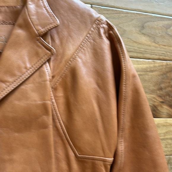 Vtg 70s Skin Gear leather car jacket blazer. - Picture 4 of 6